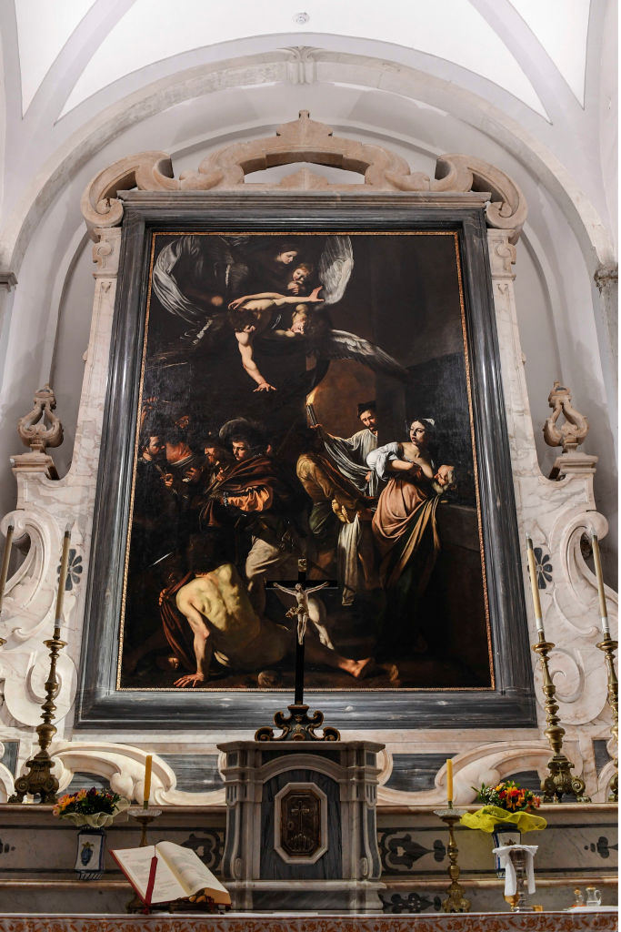 Le Sette opere di misericordia di Michelangelo Merisi (in arte Caravaggio, 1606-1607, in olio di tela, della dimensione di 390 x 260 cm è esposto nella chiesa del centro di Napoli di Pio Monte della Misericordia